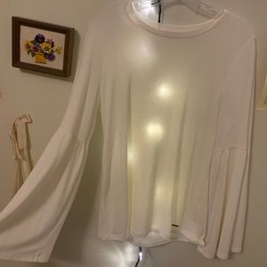 White bell sleeve top